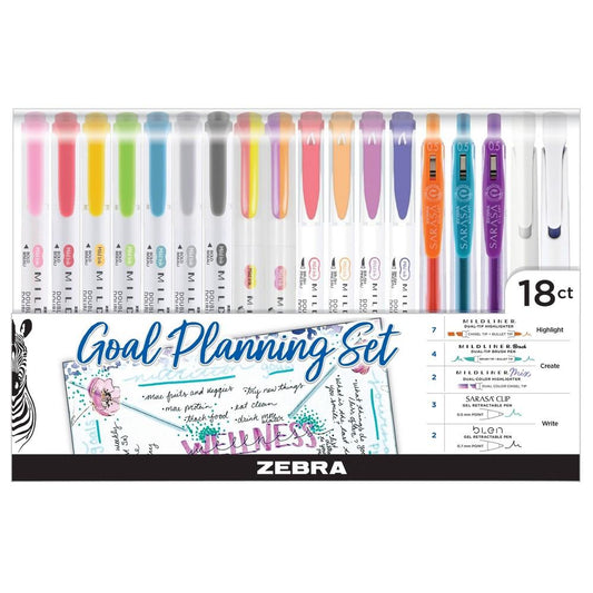 Zebra 18ct Goal Planning Note Taking Set - Bellso