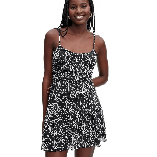 Women's Strappy Mesh Sea Spots Black Mini Dress - DVF for Target XL 35.00 - Bellso