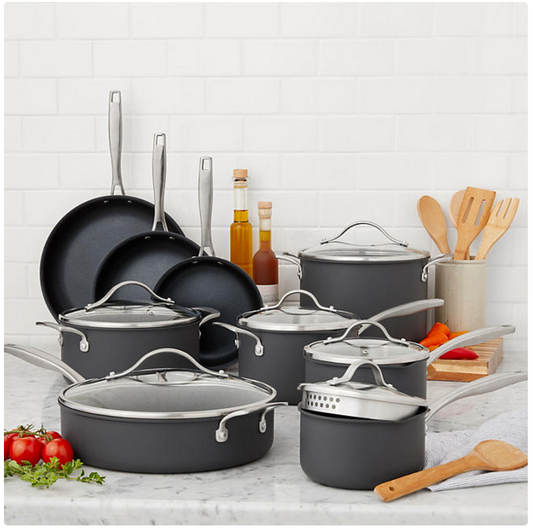 Open Box Member's Mark 15-Piece Hard Anodized Aluminum Cookware Set - Bellso