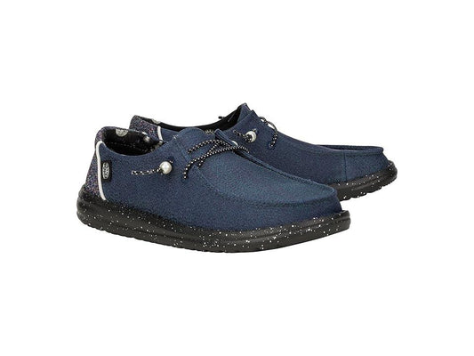 Hey Dude Wendy Celestial Shine Women's Flat Shoes Navy : 11 M, Fabric - Bellso