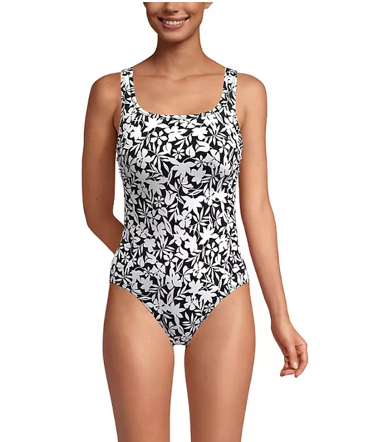 Lands' End Women's Scoop Neck One-Piece Swimsuit M - Bellso