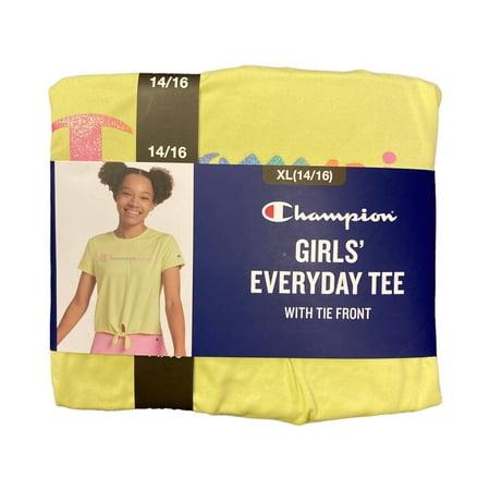 Champion Girl S Sporty Short Cap Sleeve Everyday Graphic T-Shirt (Limelight - Bellso