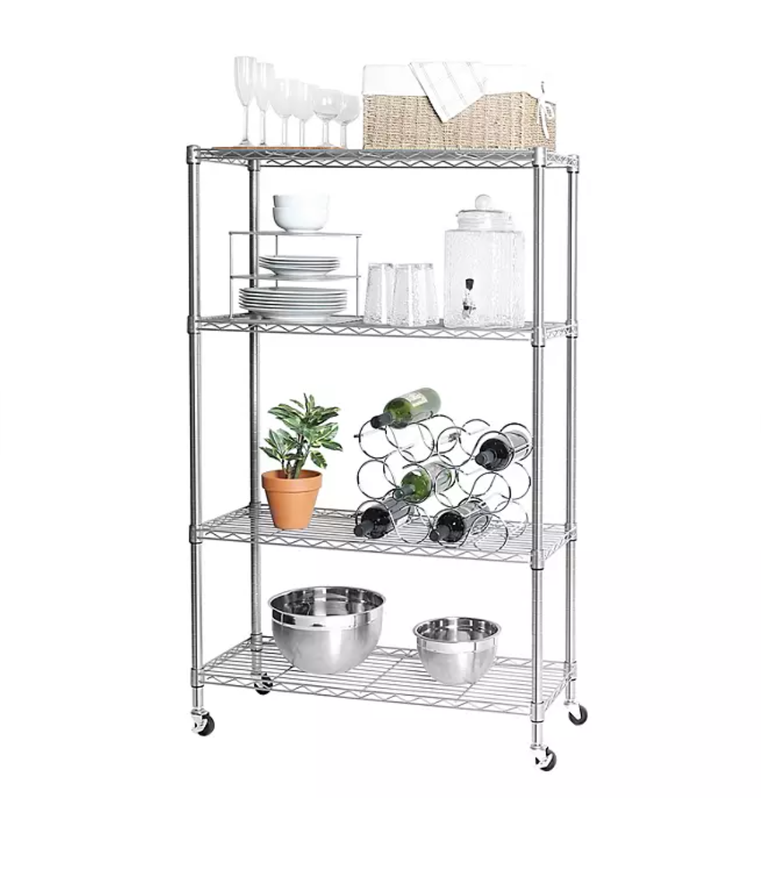 Seville Classics 4-Tier Steel Wire Shelving, 36" W x 14" D x 56.5"H - Bellso