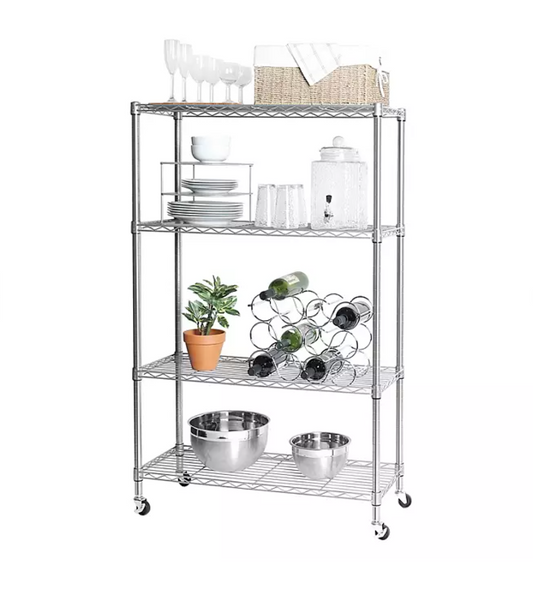 Seville Classics 4-Tier Steel Wire Shelving, 36" W x 14" D x 56.5"H - Bellso