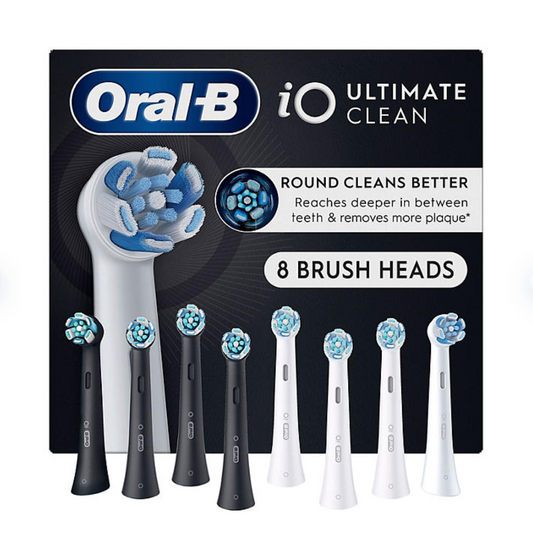 Oral-B IO Series Ultimate Clean 8 Replacement Brush Heads Black/White - Bellso