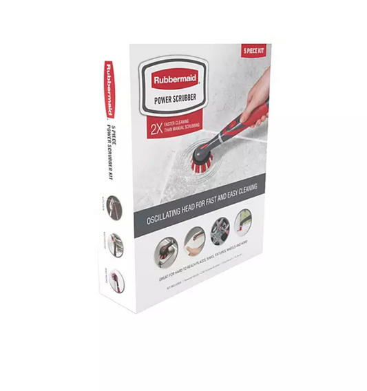 Rubbermaid Power Scrubber 5 Piece Set with Replaceable Heads - Bellso