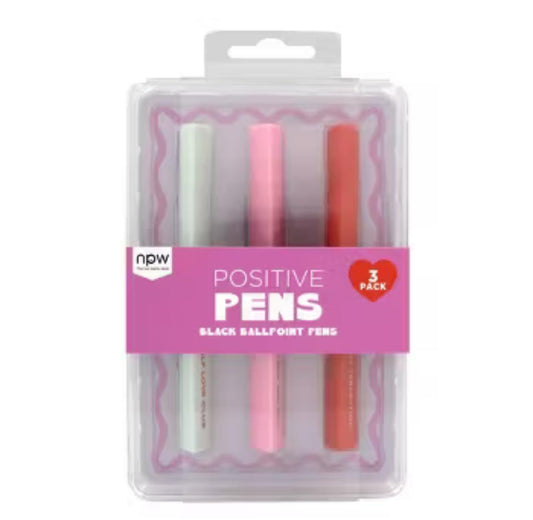 npw Positive Pens Black Ballpoint Pens 3 pack - Bellso