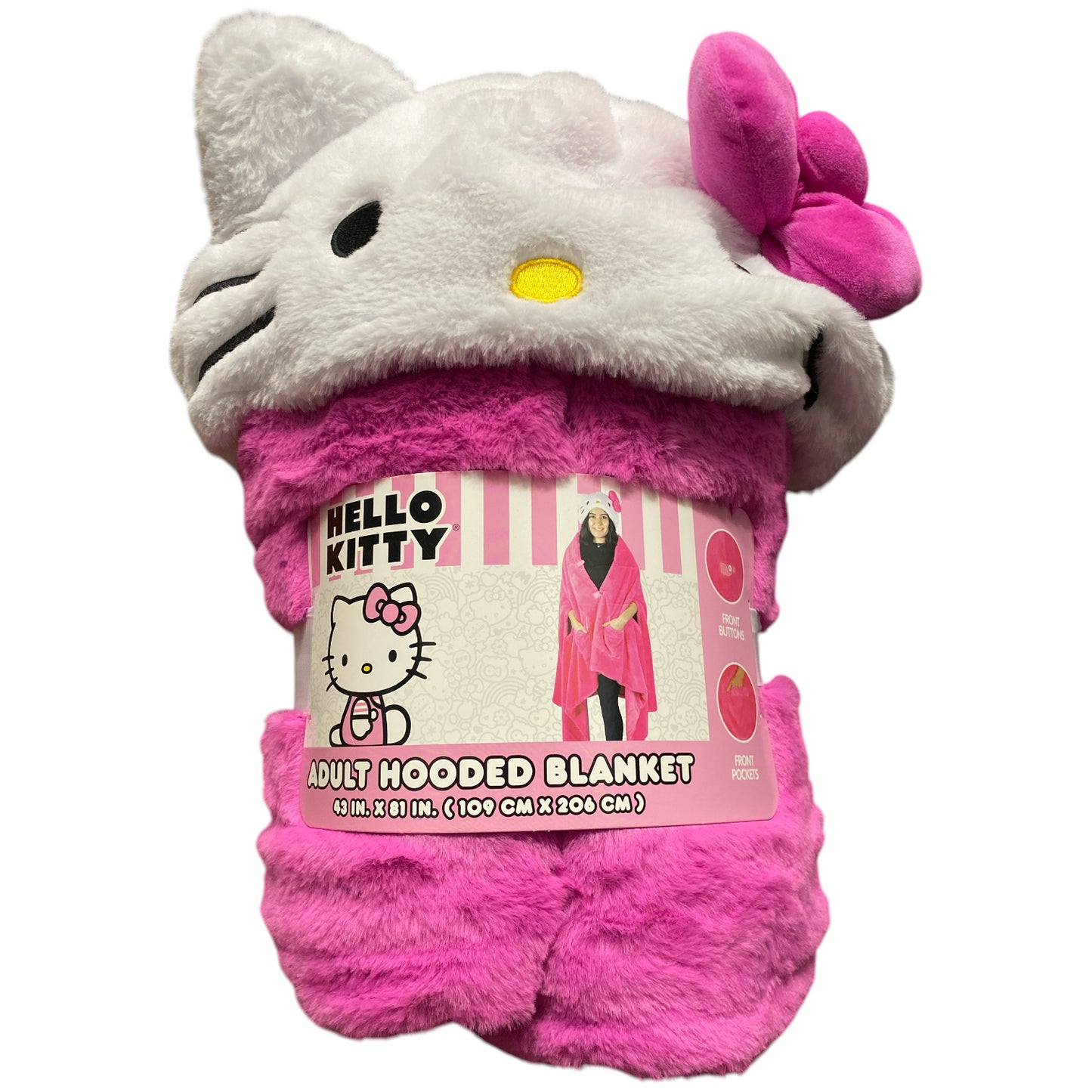 Adult Plush Hooded Blanket: Hello Kitty, Minnie Mouse, Bluey 19.86 - Bellso