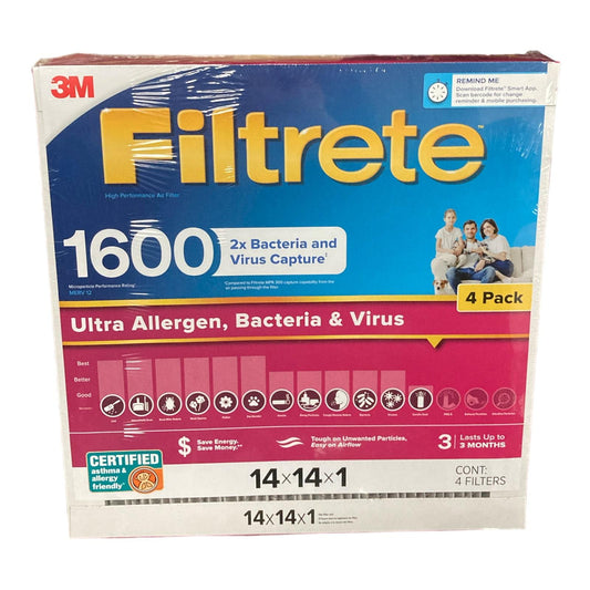 3M Filtrete Filter MPR 1600 MERV 12 14x14x1 4-Pack - Bellso