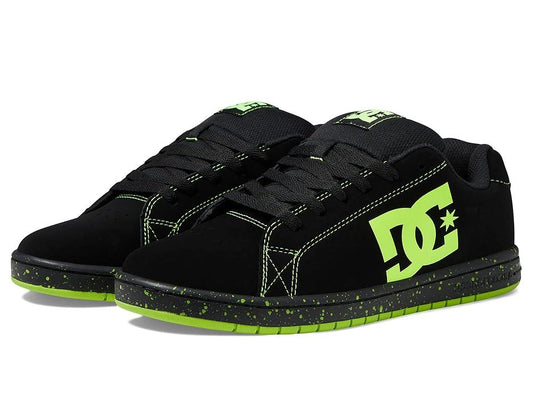DC GavELER Casual Low Top Skate Shoes Sneakers Men's Shoes Black/Lime Green : 7.5 D - Medium, Leather/Textile - Bellso