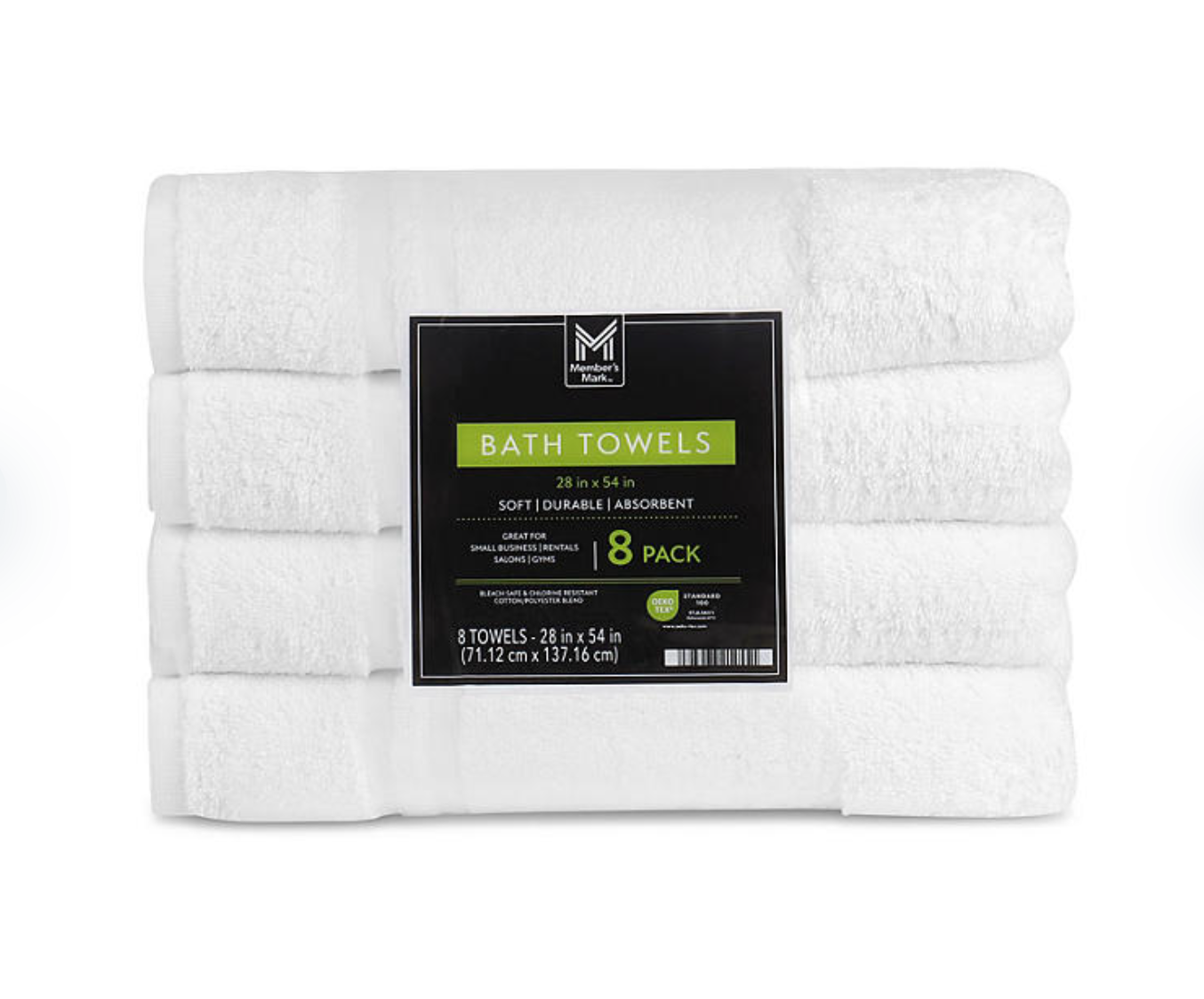 Member's Mark Commercial Hospitality Bath Towels, 8-Pack, White - Bellso
