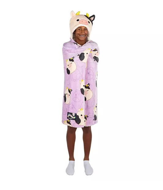 Squishmallows Hooded Throw Cow - Bellso