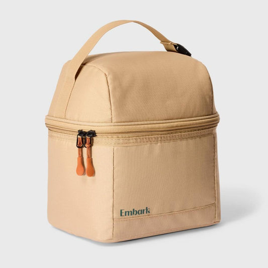 Dual Compartment Classic Molded Lunch Bag Tan - Bellso