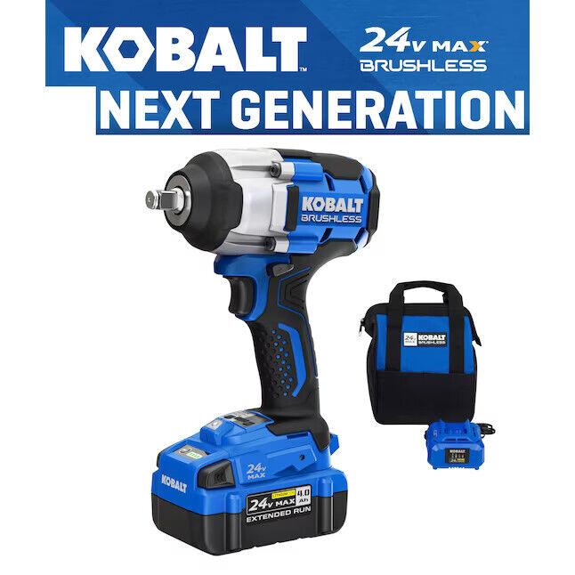 Kobalt 24-Volt Max Variable Speed Brushless 1/2-In Drive Cordless Impact Wrench msrp $148.85 - Bellso