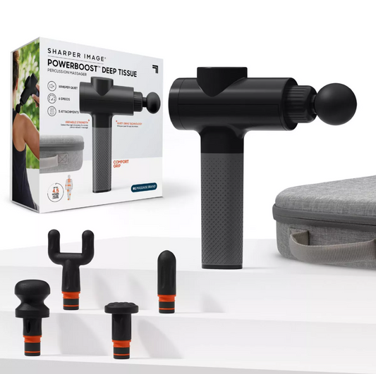 Sharper Image Powerboost Deep Tissue Percussion Massager, Black - Bellso
