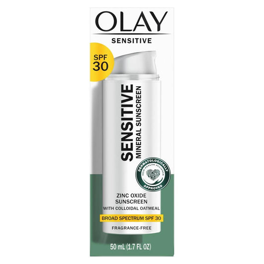 OLAY Sensitive Mineral Sunscreen SPF 30 Face Moisturizer Protection for Sensitive Skin oz - Bellso