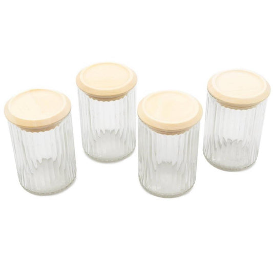 4PK Glass Jars Clear -5.00 - Bellso