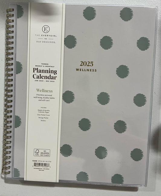 The Everygirl Wellness Planner January - December 2025 8.5"X11" Green -19.99 - Bellso