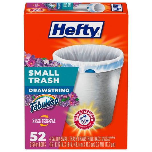 Hefty Fabuloso Trash Bag - 52 pcs Small 4gallon - Bellso
