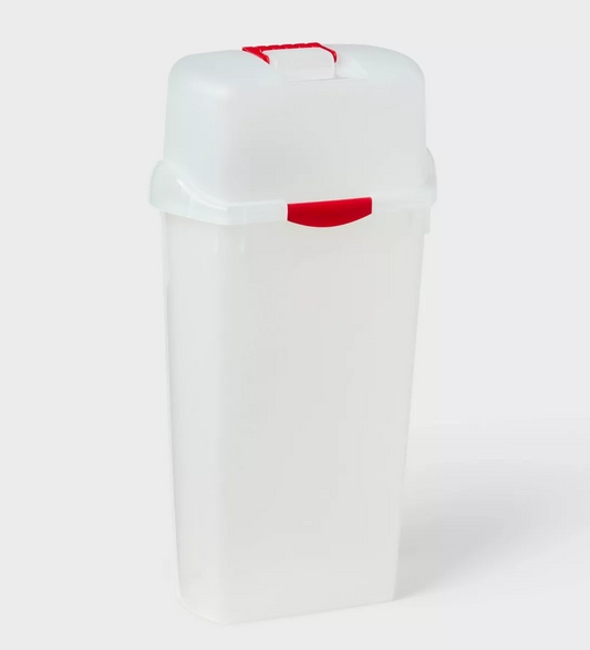 Brightroom 30" Clear Vertical Wrap Box - Clear Lid with Rocket Red Handle and Latch $12.00 - Bellso