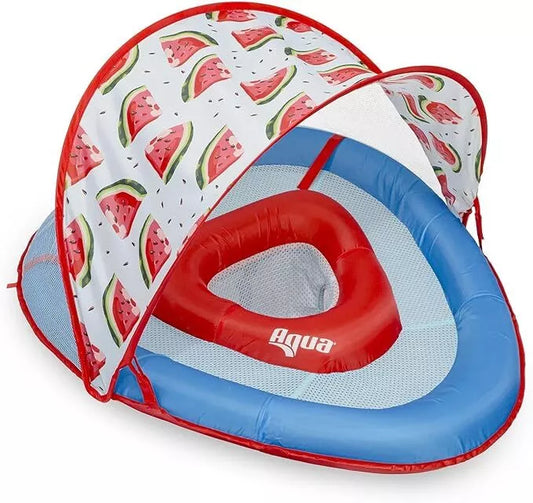 Aqua Leisure Adjustable Seat Baby Pool Float W/ Retractable Canopy Select Color - Bellso