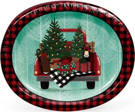 Member's Mark Festive Frolic Oval Paper Plates, 10" X 12" (50 Count) - Bellso