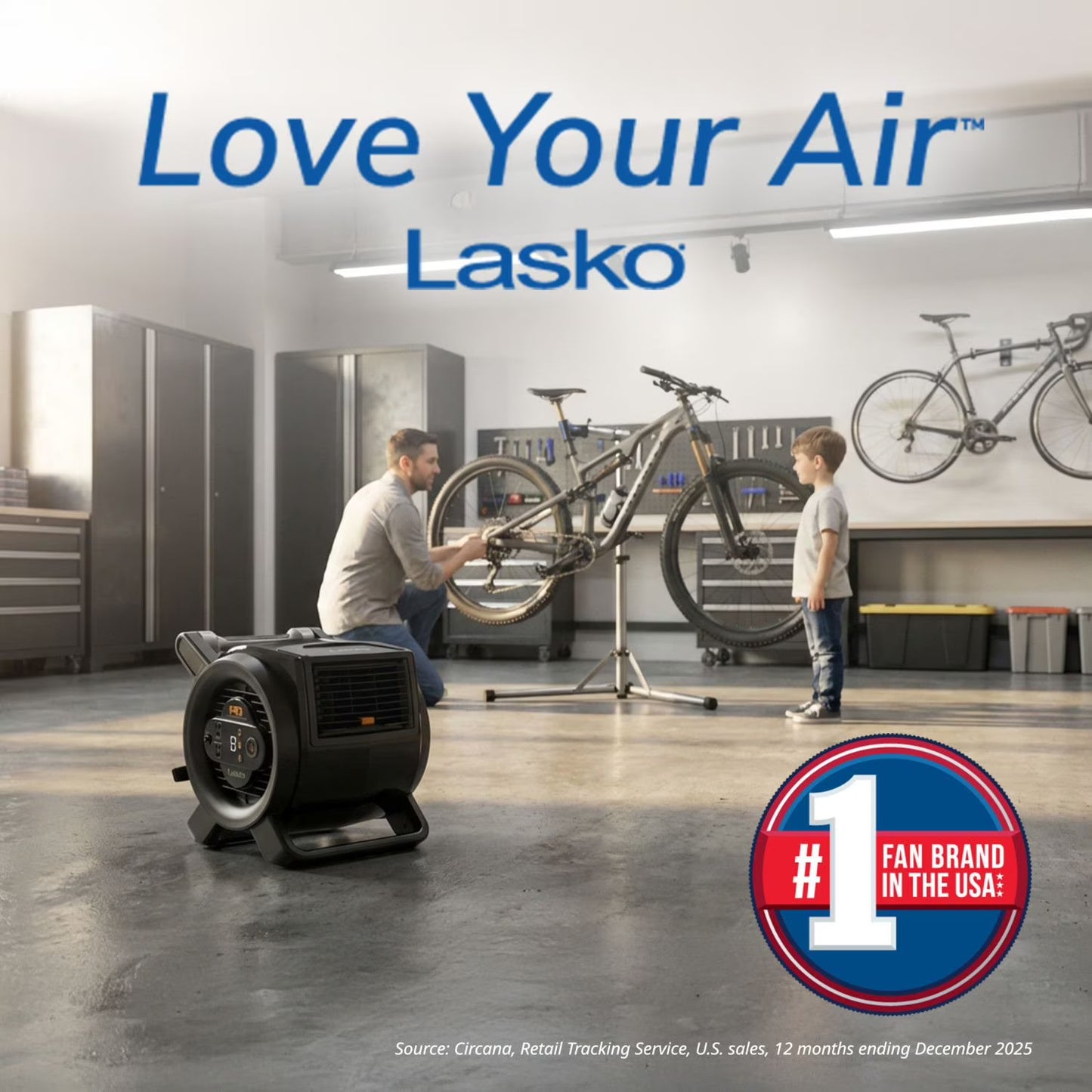 Lasko Pro Performance 9-Speed Pivoting DC Motor Utility Fan