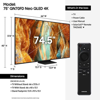 SAMSUNG 75" Class QN70FD Series 4K Neo QLED Smart TV