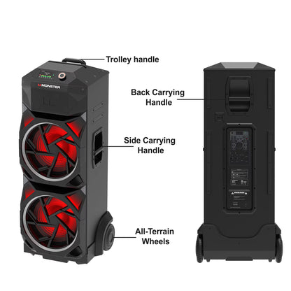 Monster GI30 Pro High Power 2000W Bluetooth Party Speaker with deep bass and RGB LED Lights
