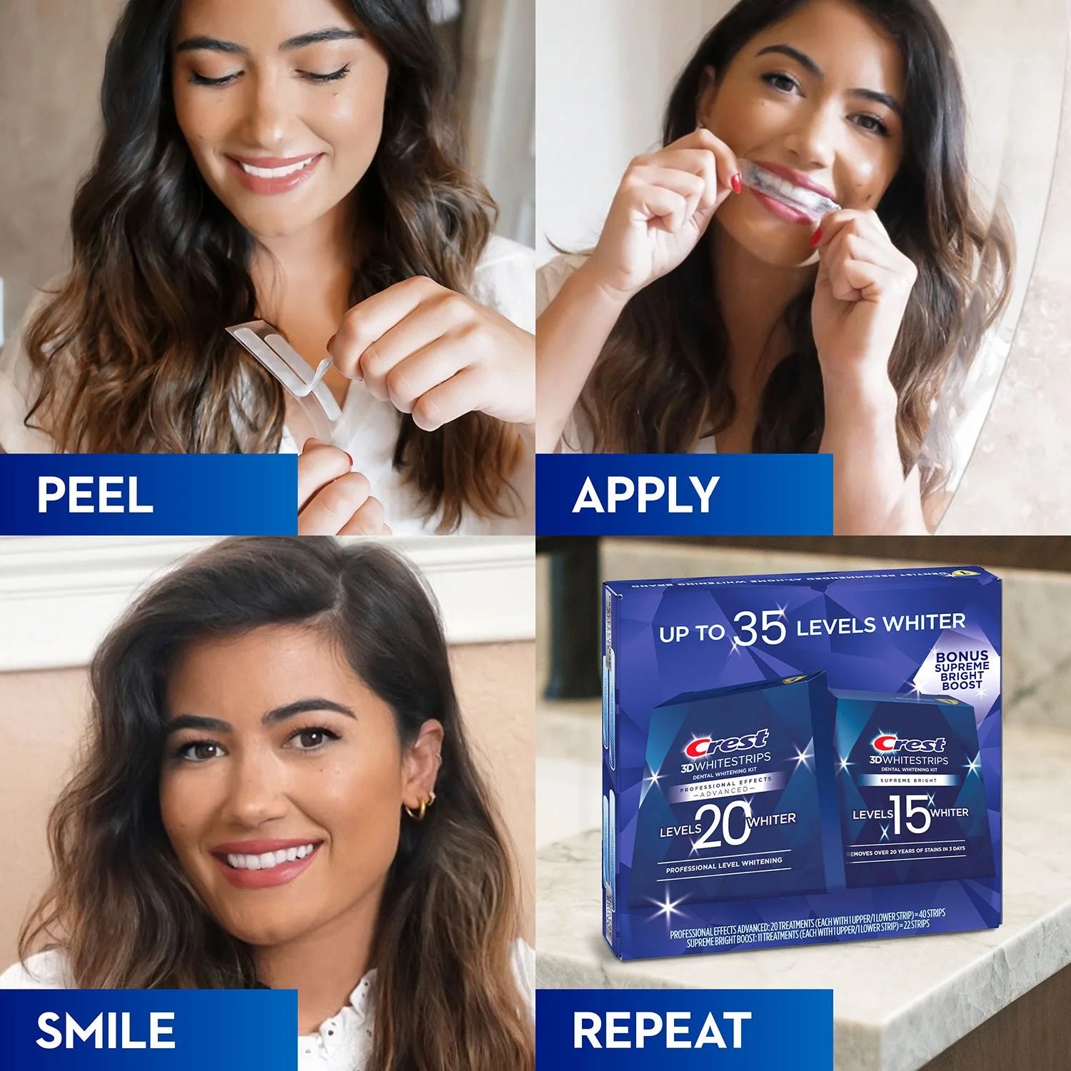Crest 3D Whitestrips Professional Effects & Supreme Bright Whitening Kit - Bellso