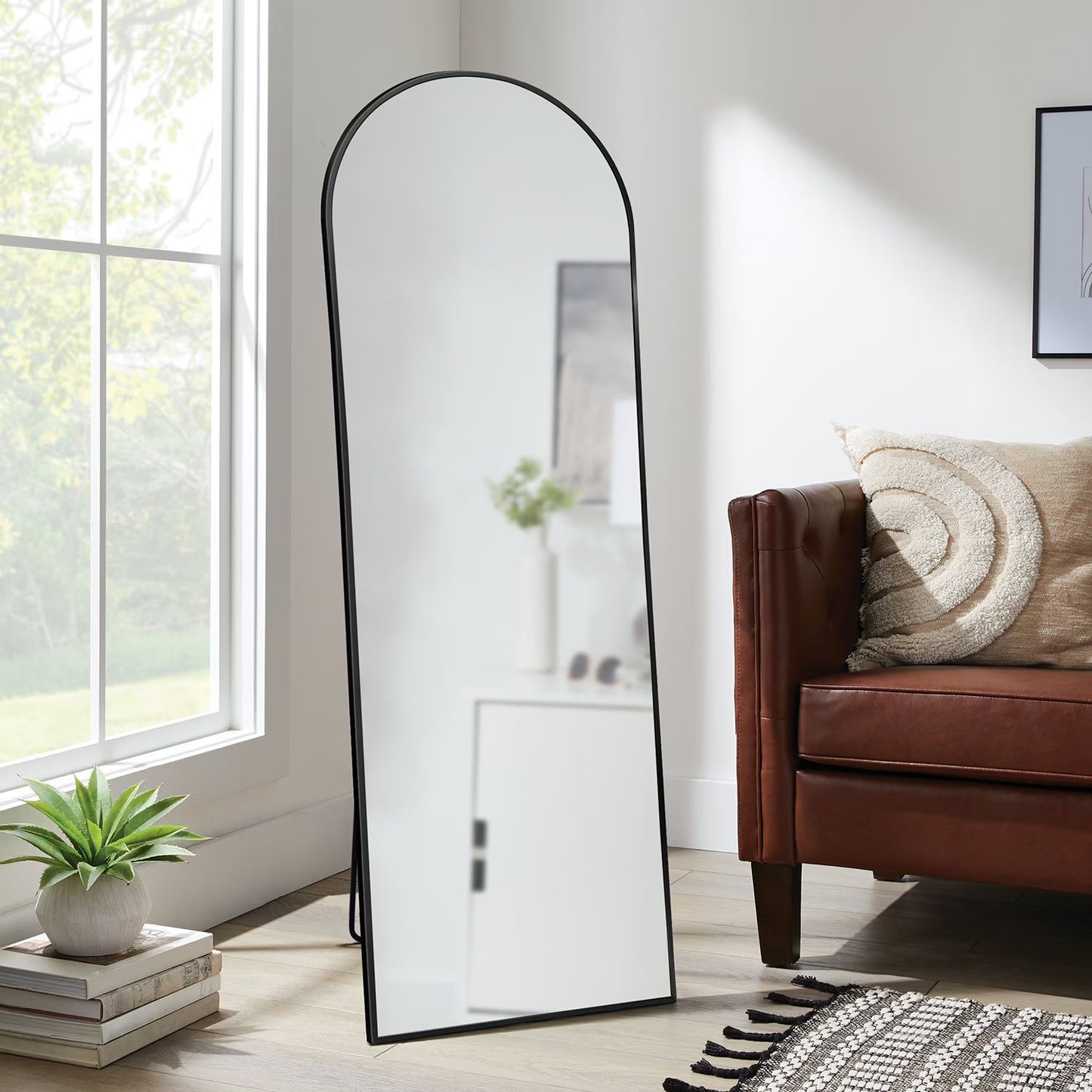 Member's Mark 22" x 67" Metal Arch Floor Easel Mirror, Black