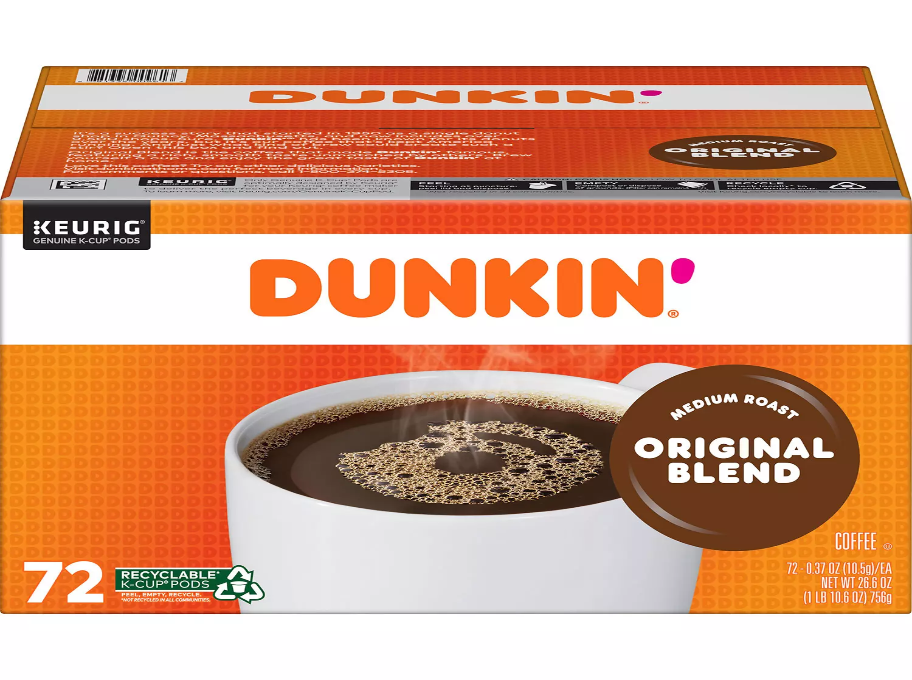 Dunkin' Donuts, Original Blend, Medium Roast, K-Cup Pods, 72ct