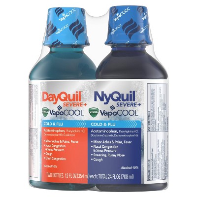 Vicks DayQuil & NyQuil Severe VapoCOOL Cold & Flu Medicine Liquid - 24 Fl Oz - Bellso