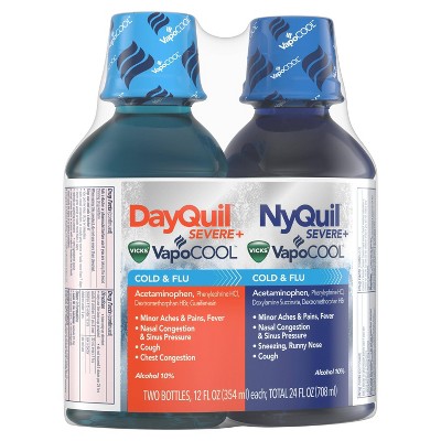 Vicks DayQuil & NyQuil Severe VapoCOOL Cold & Flu Medicine Liquid - 24 Fl Oz - Bellso