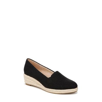 LifeStride Women's Kamilla Wedge Espadrilles - Black Fabric Size 10 W - Bellso