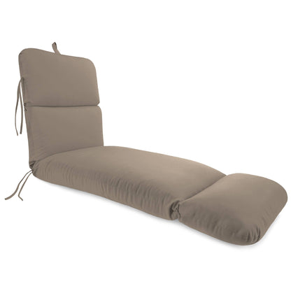 Jordan Manufacturing Sunbrella 74  X 22  Cast Shale Taupe Solid Rectangular Outdoor Chaise Lounge Cushion with Ties and Hanger Loop - Bellso