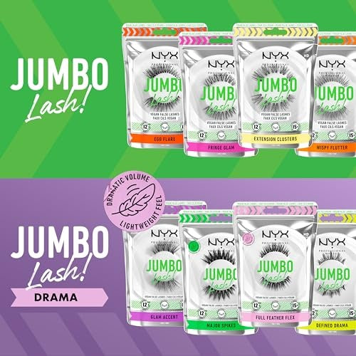 NYX Professional Makeup Jumbo Lash! False Eyelashes Type 08 Defined Drama 1 Pair - Bellso