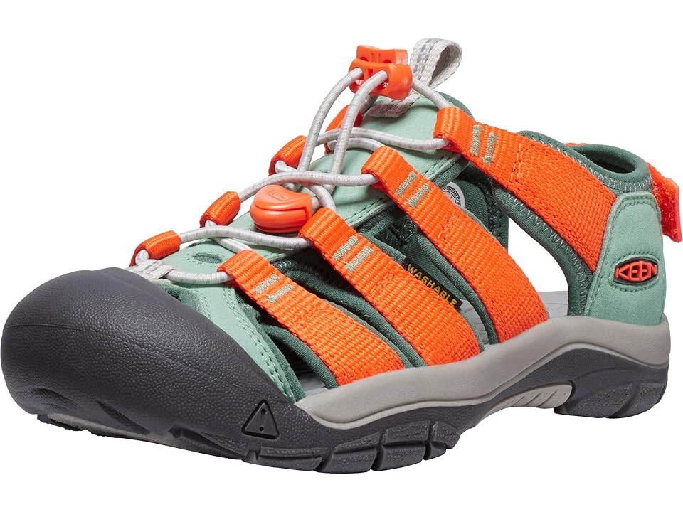 KEEN Kids Newport Boundless (Toddler/Little Kid/Big Kid) (Granite Green/Scarlet Ibis) Kid's Shoes Size 7 - Bellso