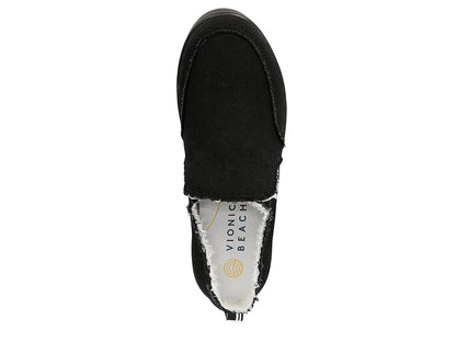 VIONIC Beach Malibu Slip-Ons Women's Flat Shoes Black Denim : 8 M, Canvas - Bellso