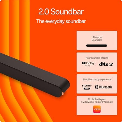 VIZIO - 2.0 Soundbar W/ Dolby Atmos, DTS:X - Black - Bellso