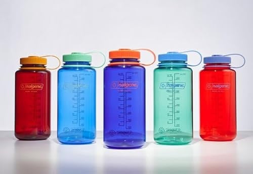 Nalgene 32 Fl Oz Plastic Wide Mouth Water Bottle - Laker: Portable Drinkware, Recycled Material