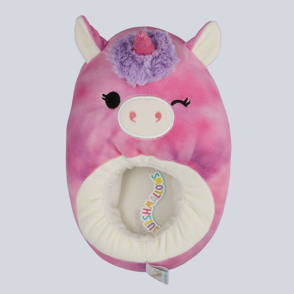Squishmallows Kids' Lola the Unicorn Plush Slippers - Berry Purple 11-12 - Bellso