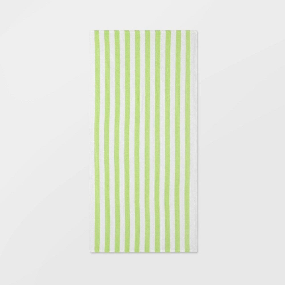 Striped Beach Towel Green/White - Sun Squad™ - Bellso