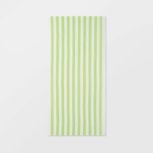 Striped Beach Towel Green/White - Sun Squad™ - Bellso
