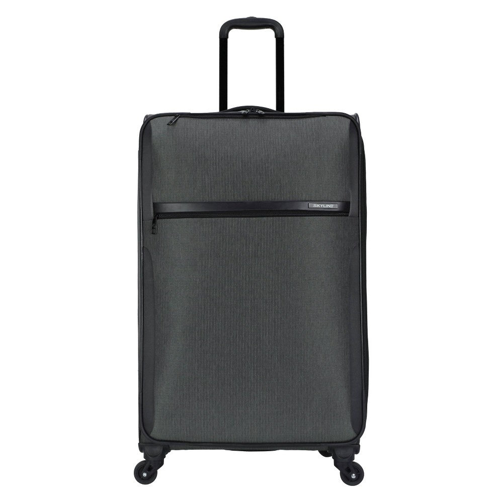 Skyline Softside Large Checked Spinner Suitcase - Gray Heather - Bellso