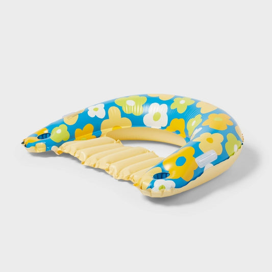 Blobby Daisy Chill Out Lounge Water Floats and Inflatables Blue/Yellow - Sun Squad™
