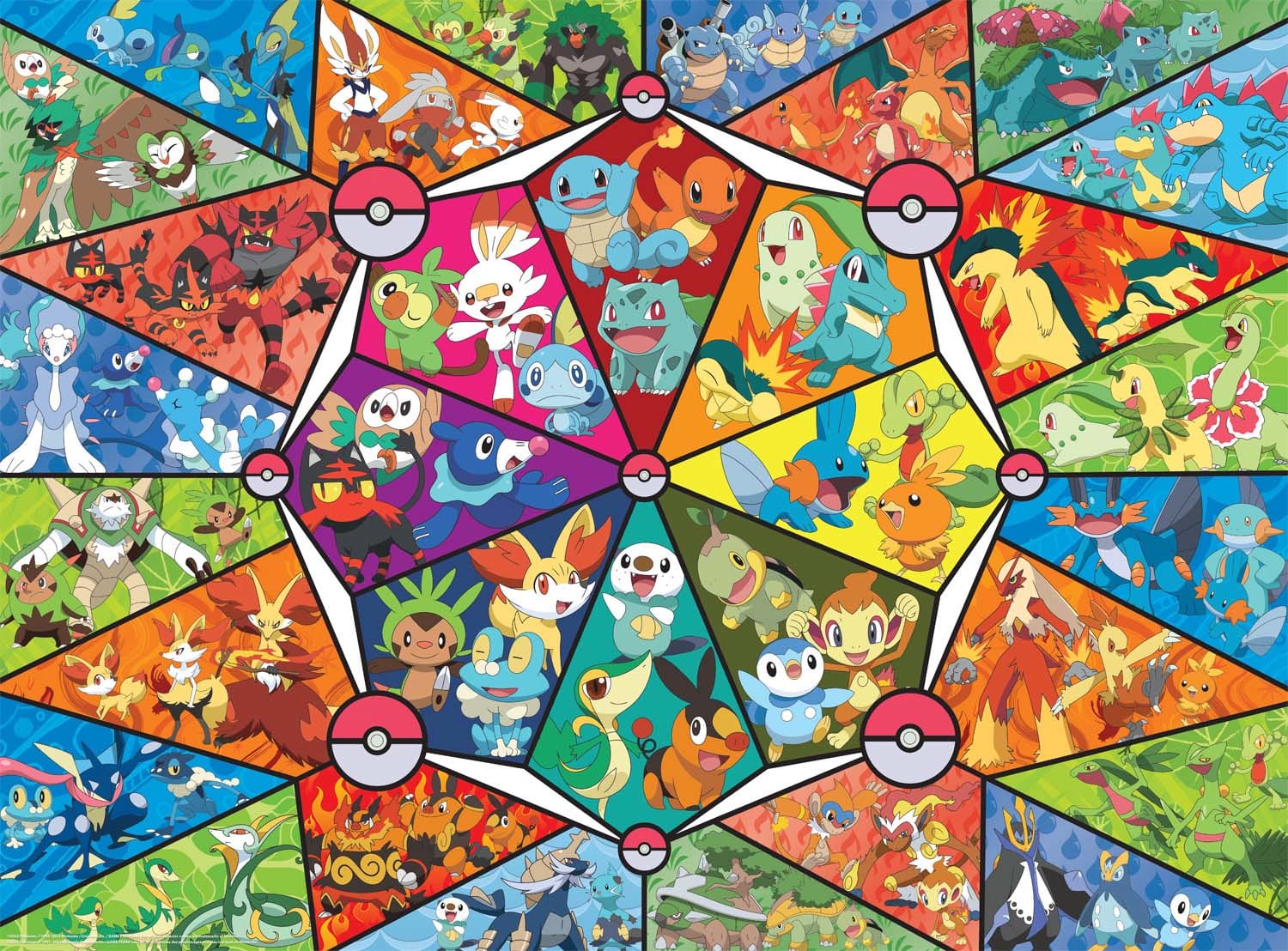 Buffalo Games Pokemon: Stained Glass Starters Jigsaw Puzzle - 1000pc - Bellso