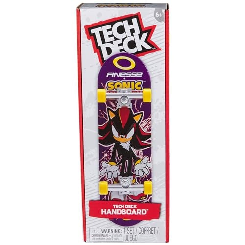 Tech Deck Finesse X Sonic the Hedgehog Handboard; Authentic Mini Skateboards Kids Toys for Boys and Girls Ages 6 and up (Hands Use Only) - Bellso