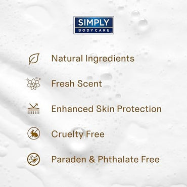 Simply Body Care - Shea Butter and Vanilla Natural Body Wash for Men & Women - Combats Body Odor & Promotes Hygiene - Ultimate Skin Cleanser - Long-La - Bellso