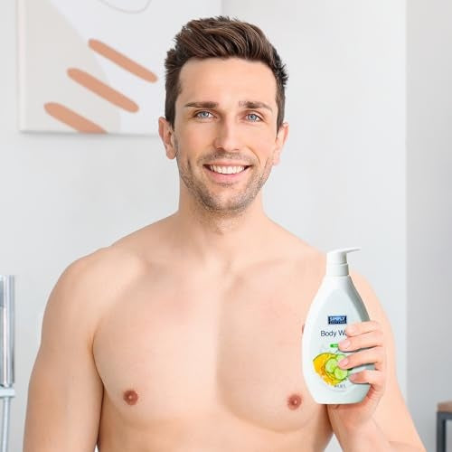 Simply BodyCare - Fresh Cucumber and Melon Natural Body Wash with Pump for Men & Women - Refreshing Daily Soap - Ultimate Skin Cleanser - Long-Lasting - Bellso